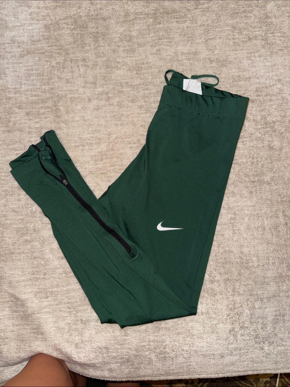 Nike Dark Green Kids Dri-FIT Joggers with Zipper Ankles